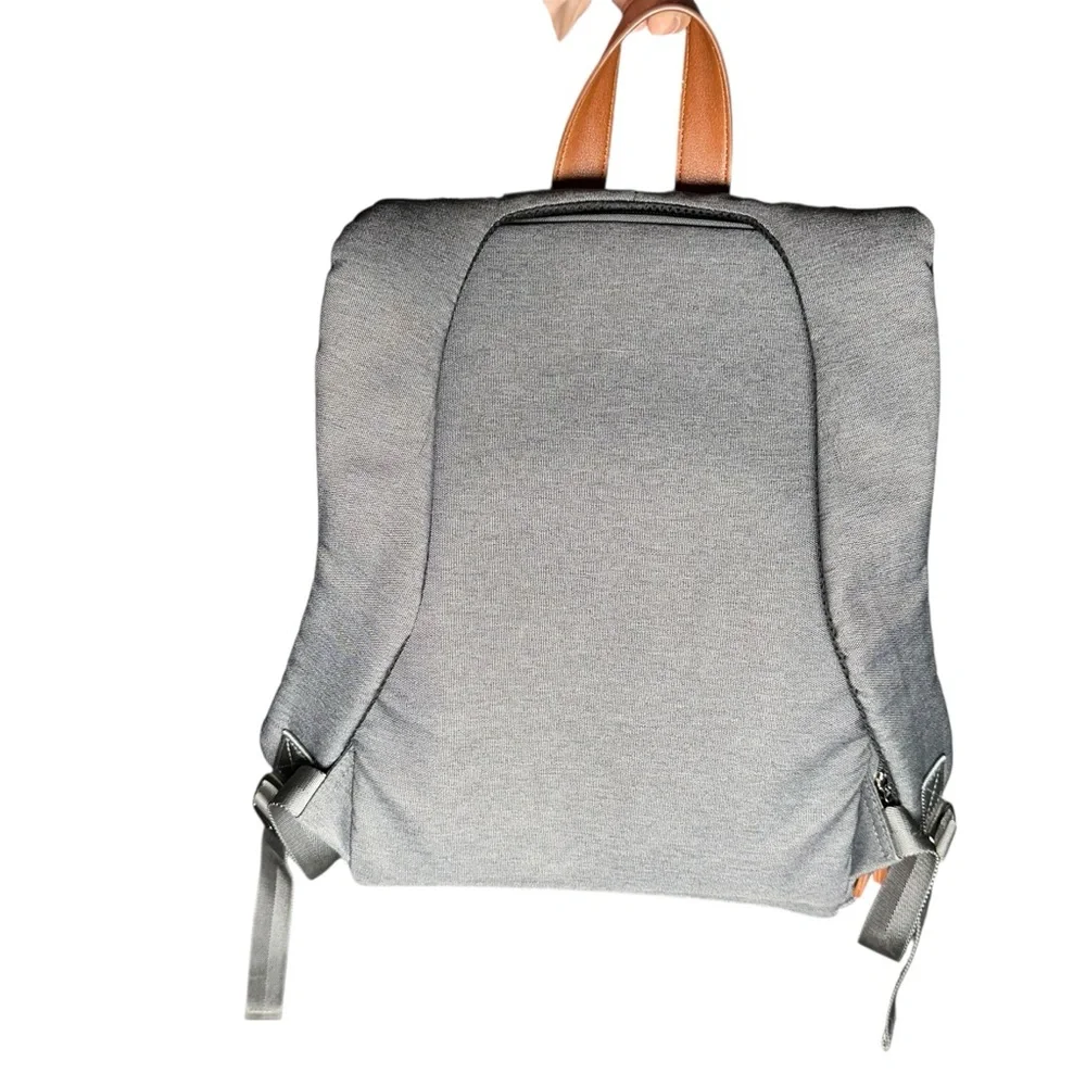 Citi Collective Navigator Backpack Diaper Bag - Gray / Brown Leather